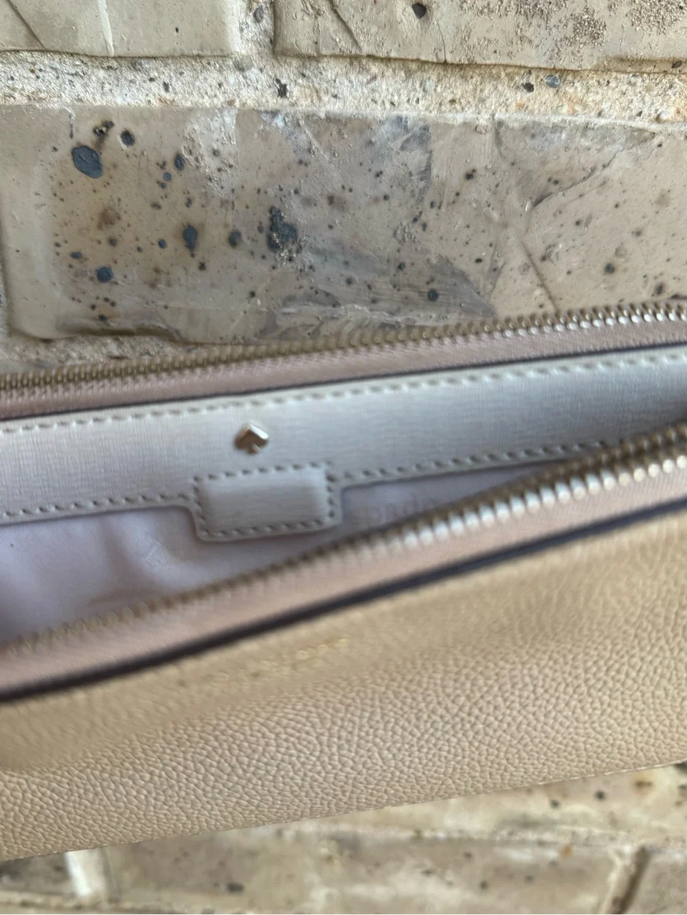Kate Spade New York Taylor Pebbled Leather Double Zip Crossbody Taupe